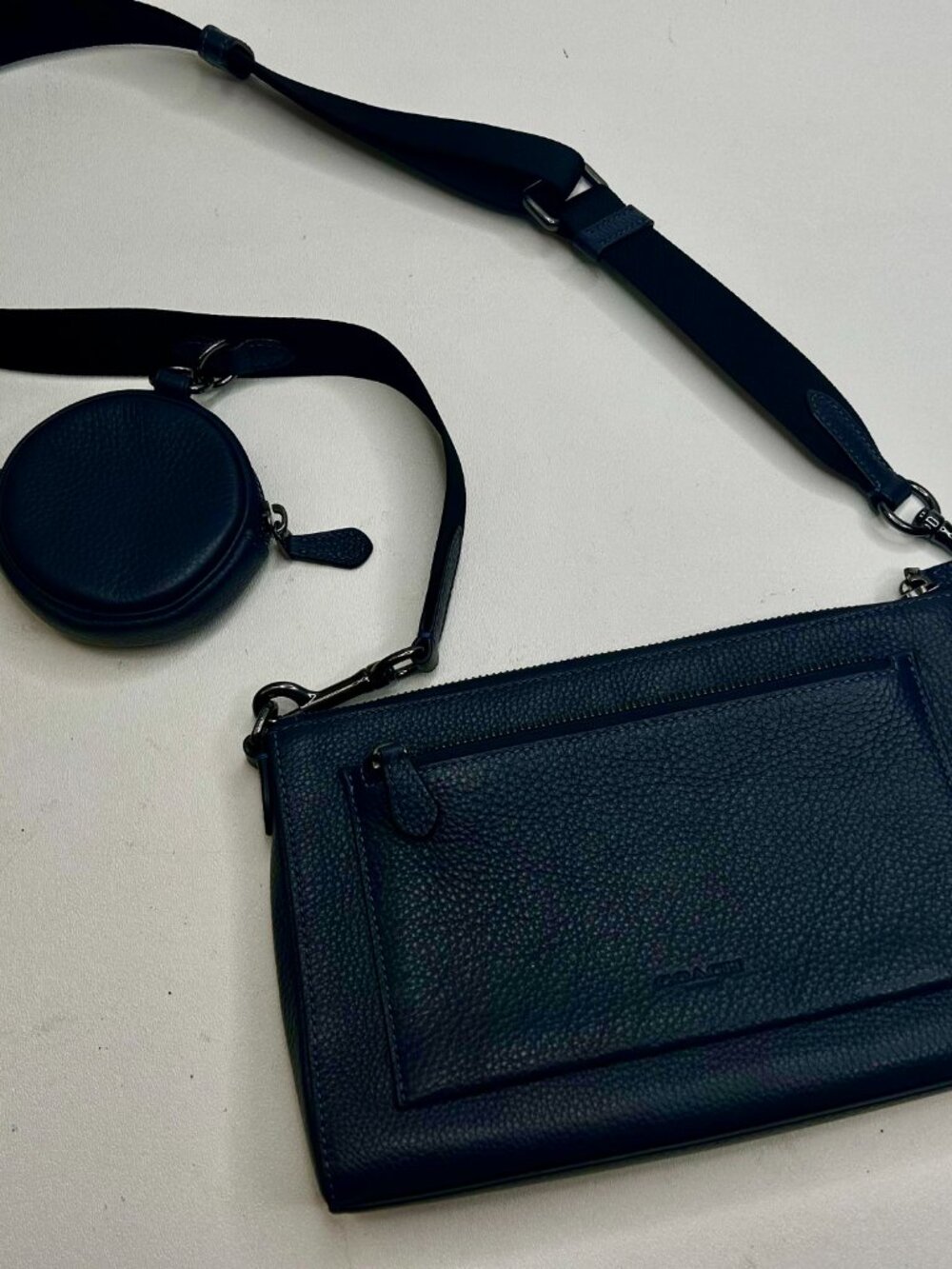 COACH CE682 Holden Crossbody Bag Black Pebble Leather Purse Adjustable Strap - Picture 11 of 12